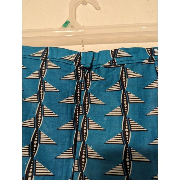 FRANCIS + BENEDICT Vibrant Teal Geometric African Print Cotton Fair Trade Mini M - Picture 7 of 12